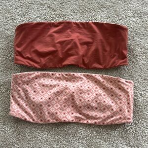 Aerie underwire seamless strapless bras 34D patterned pink red orange bundle